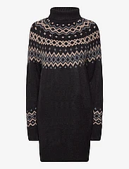 FREE/QUENT - FQMERLA-DRESS - knitted dresses - black w. desert taupe melange - 0