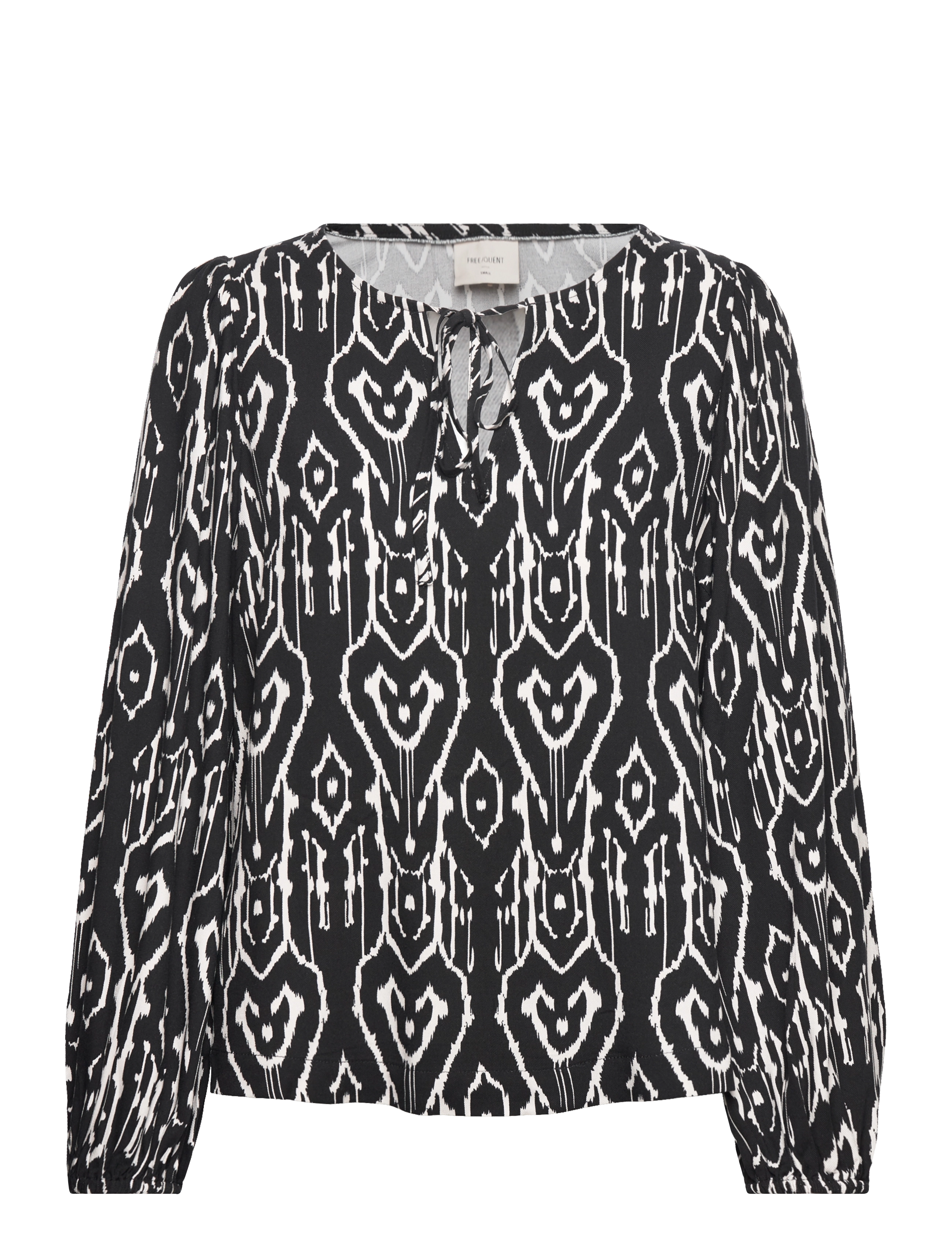 FREE/QUENT Fqtiri-Blouse, Kvinder, Mønstret Bluse, Sort, Str: XS