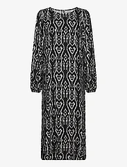 FREE/QUENT - FQTIRI-DRESS - midi kjoler - black w. off-white - 0