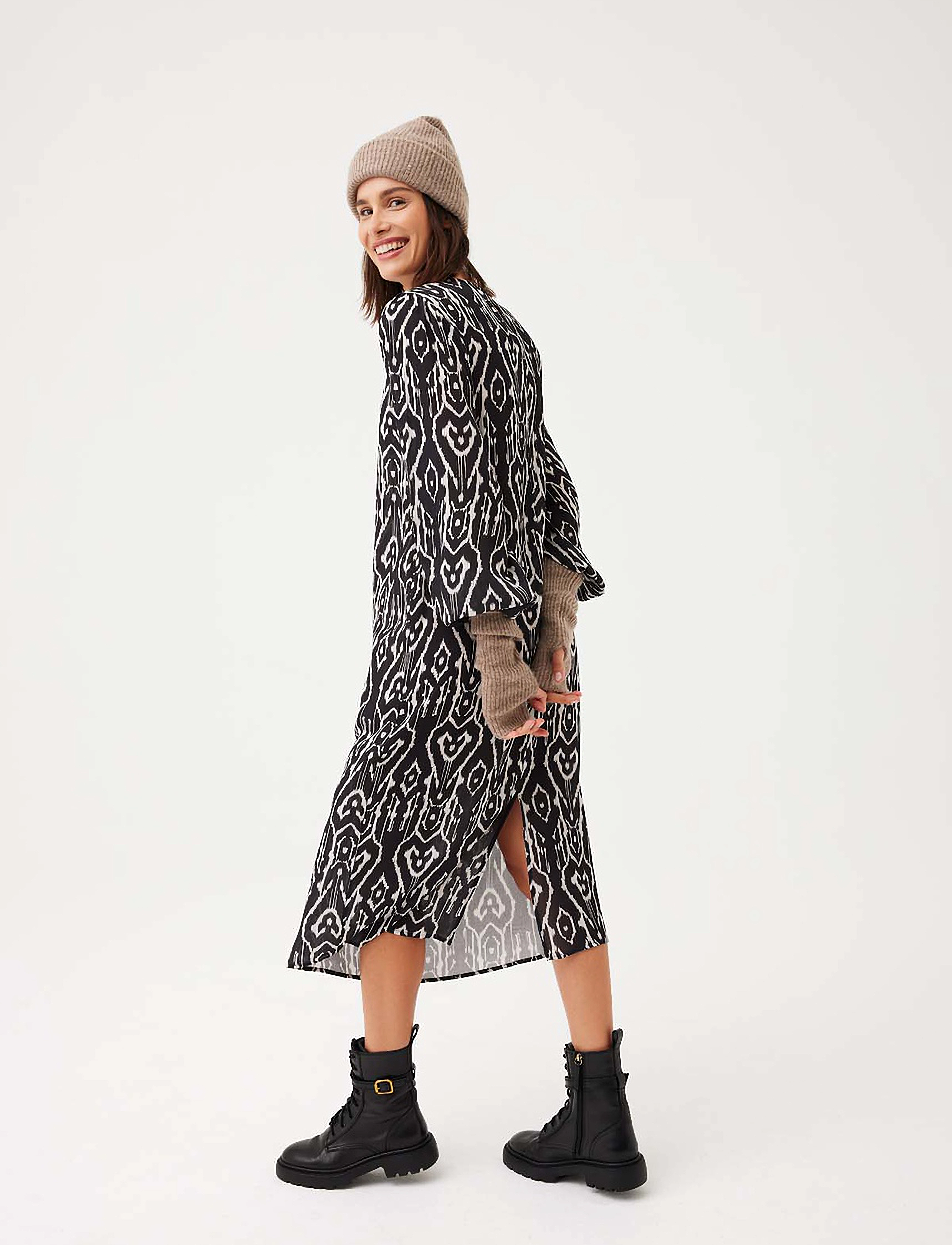 FREE/QUENT - FQTIRI-DRESS - laveste priser - black w. off-white - 2