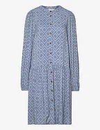 FQBLIE-DRESS - AZURE BLUE W. BURNT HENNA
