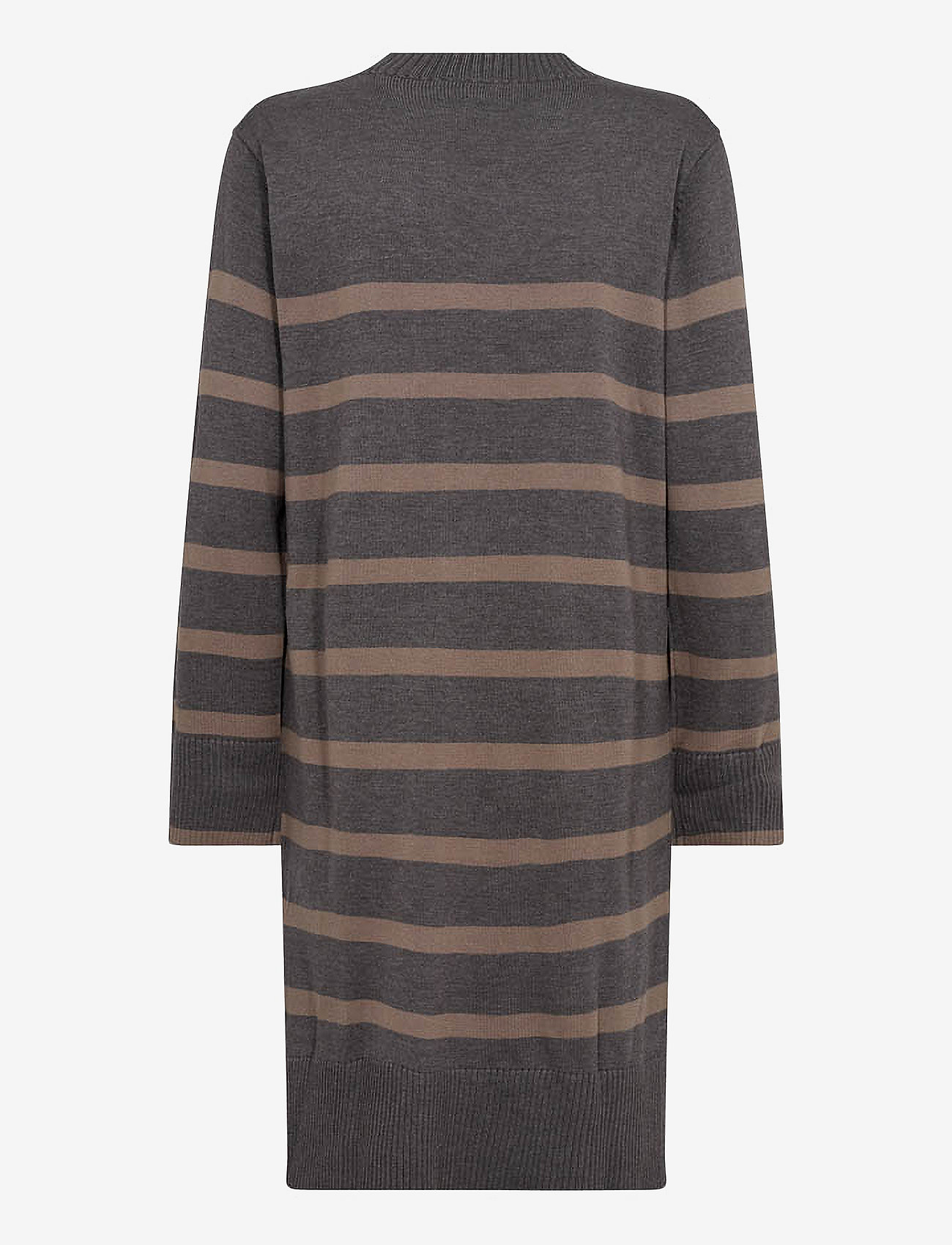 FREE/QUENT - FQMONDAY-DRESS - knitted dresses - dark grey mel. w. desert taupe - 1