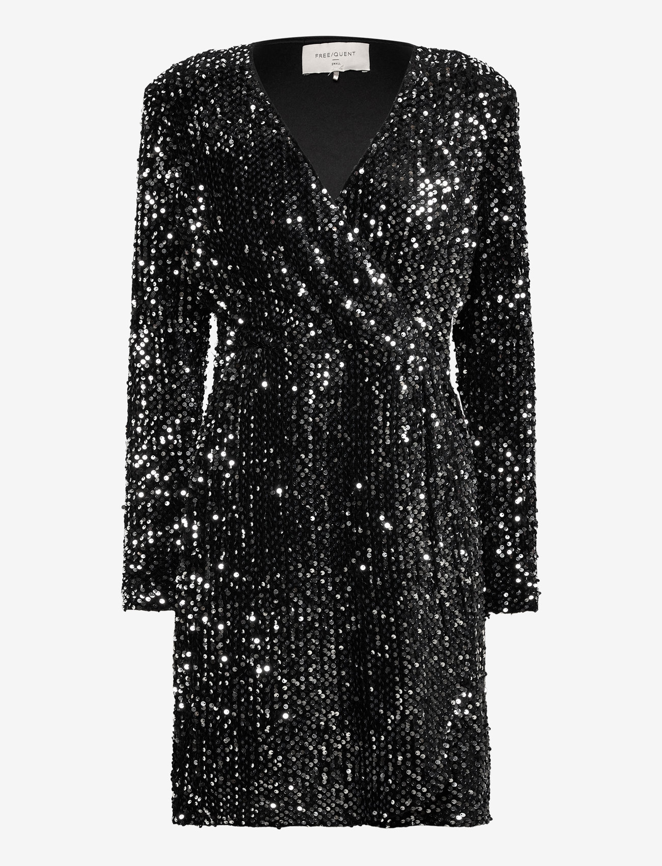 FREE/QUENT - FQEVALY-DRESS - pailletkjoler - black w. silver - 0
