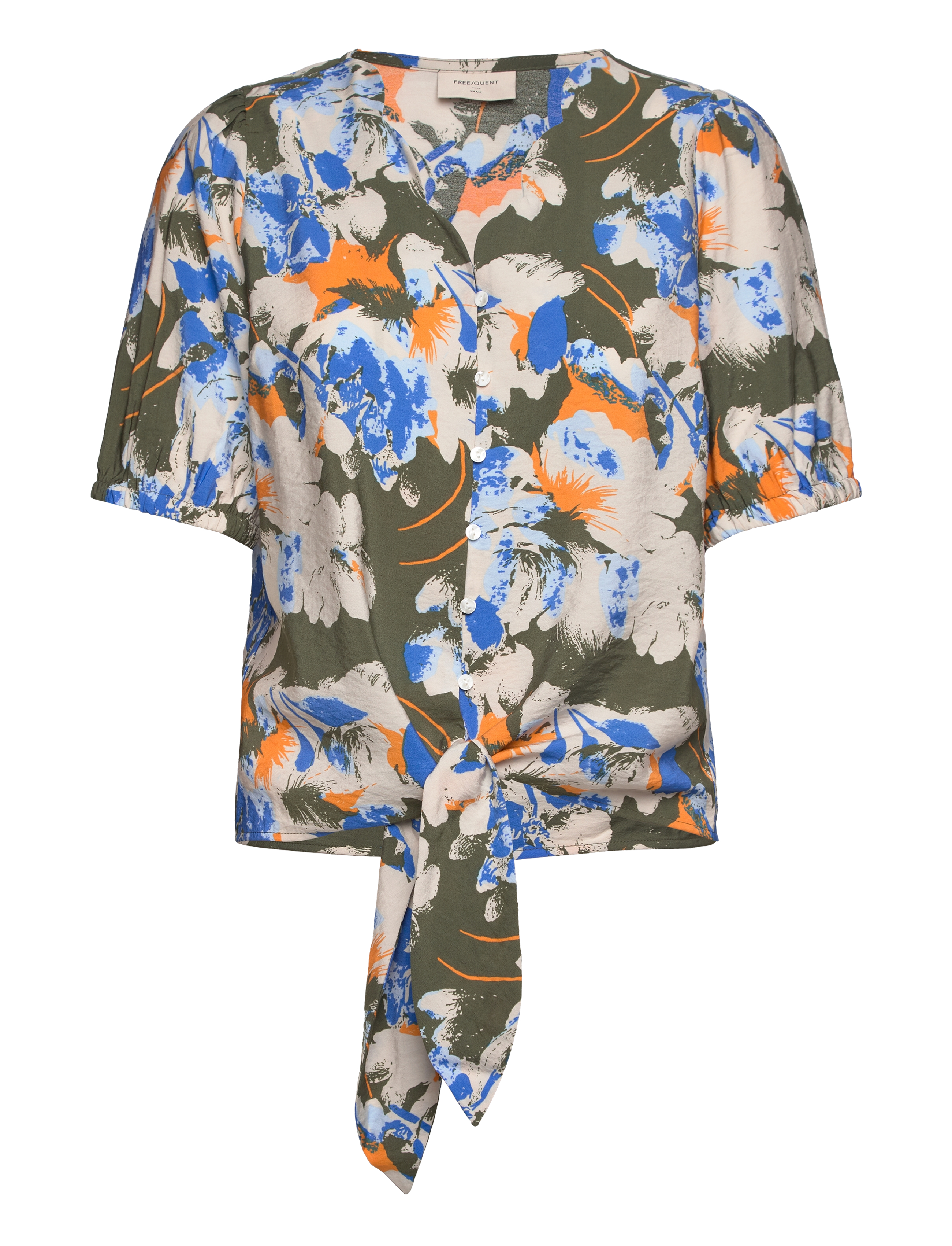 FREE/QUENT FQABY-SHIRT - Bluser - DUSTY OLIVE W. BLAZING ORANGE / khaki/green