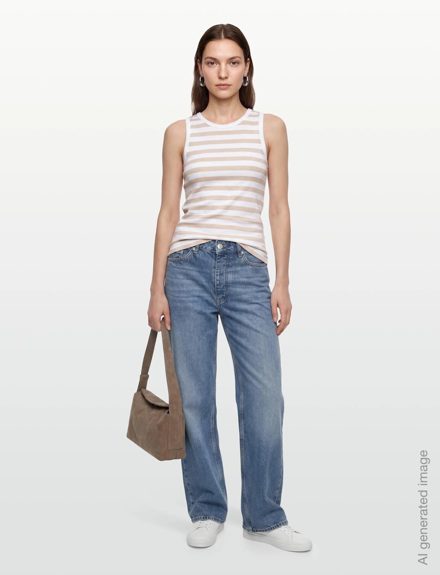 FREE/QUENT - FQEFFY-TOP - Ärmellose tops - brilliant white w. moonbeam - 0