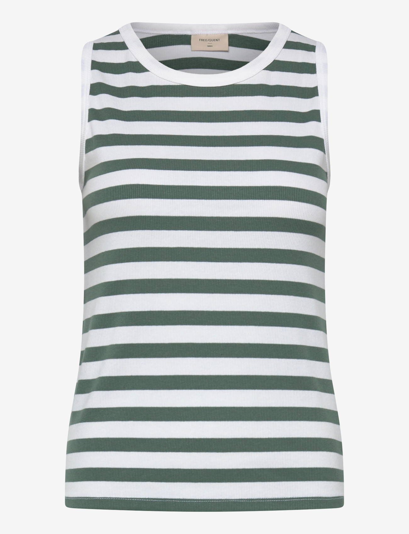 FREE/QUENT - FQEFFY-TOP - tanktops - brilliant white w. dark forest - 0