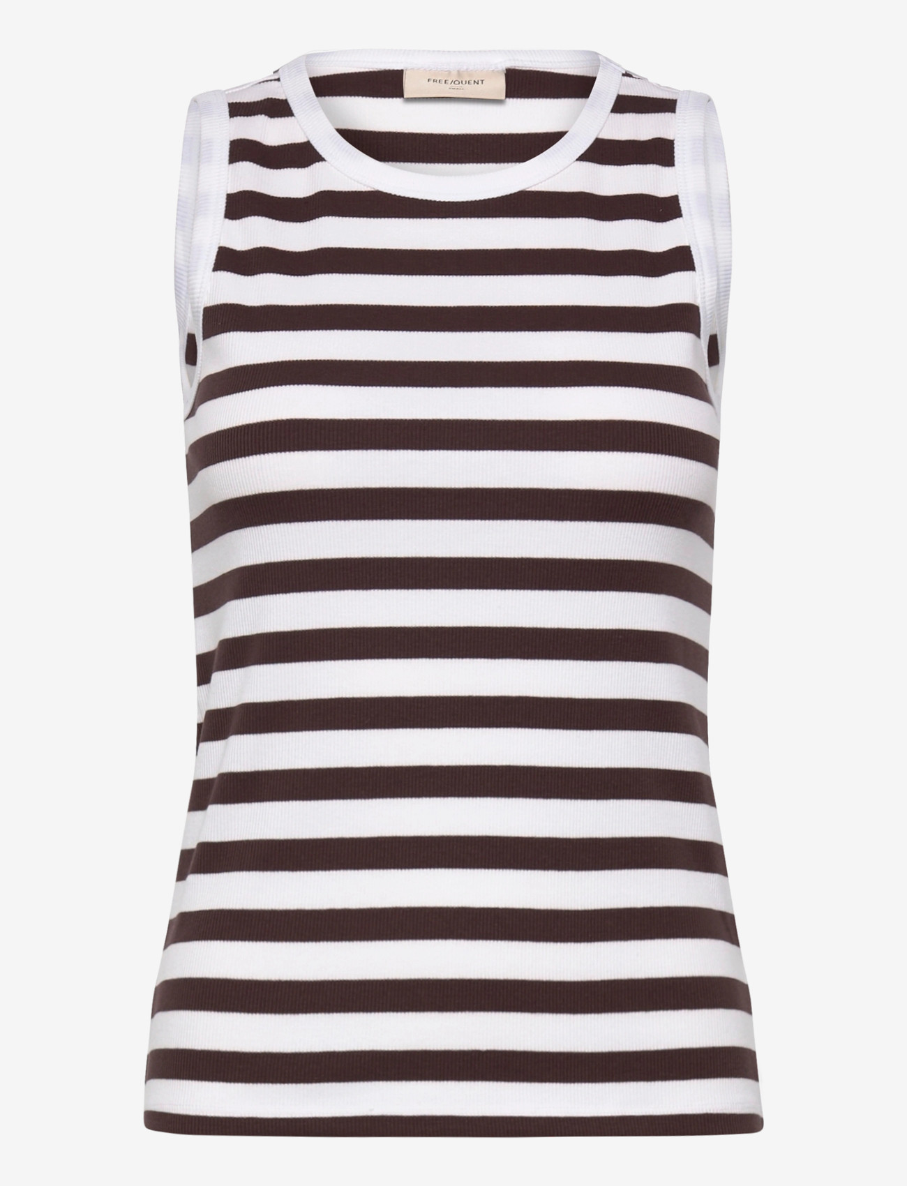 FREE/QUENT - FQEFFY-TOP - tanktops - brilliant white w. coffee bean - 1