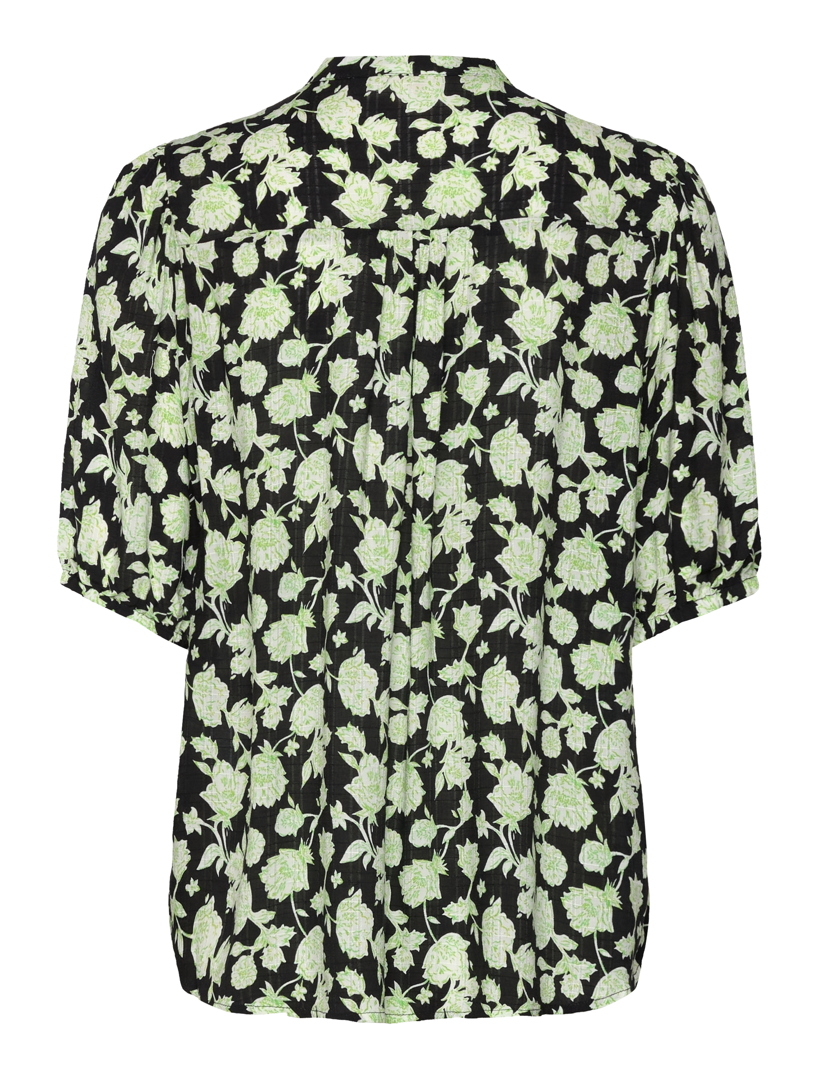 FREE/QUENT - FQEBELLO-BLOUSE - short-sleeved blouses - black w. bud green - 1