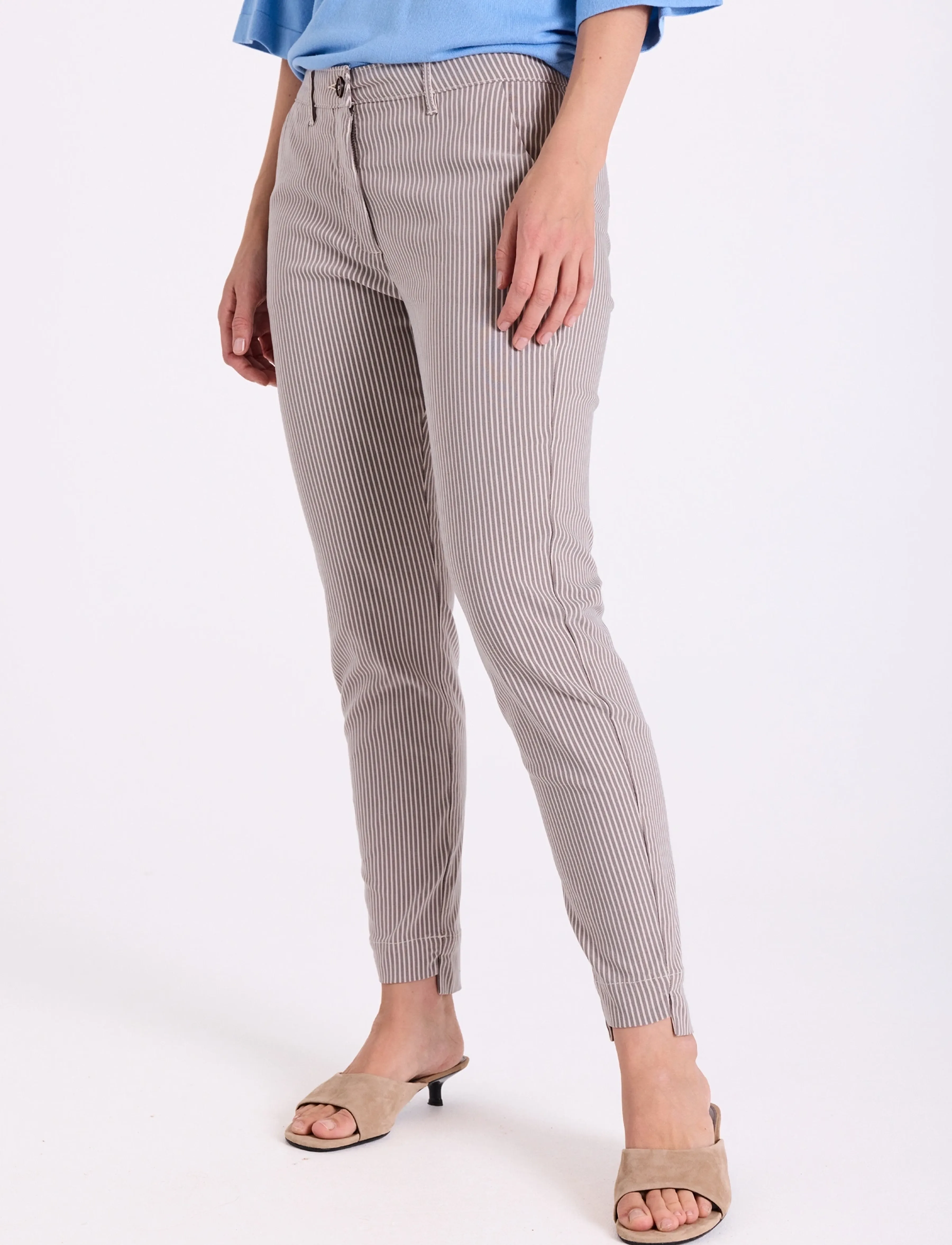 FREE/QUENT - FQREX-PANTS - slim fit-byxor - moonbeam w. morel - 3