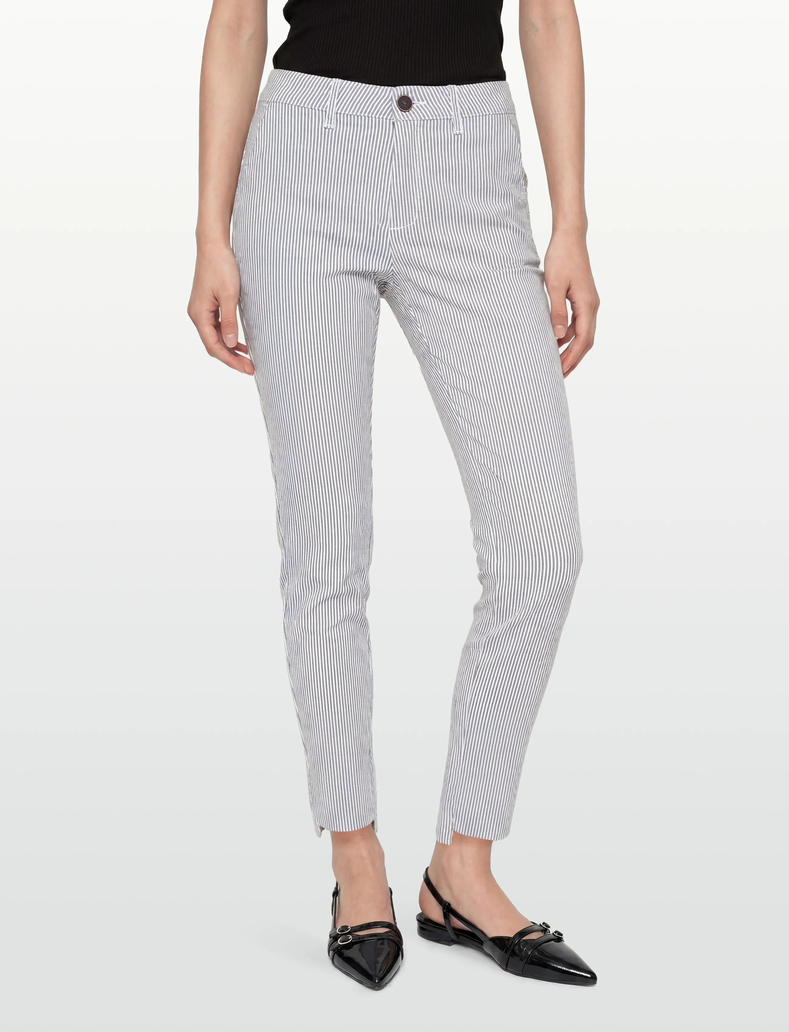 FREE/QUENT - FQREX-PANTS - slim fit trousers - moonbeam w. navy blazer - 3