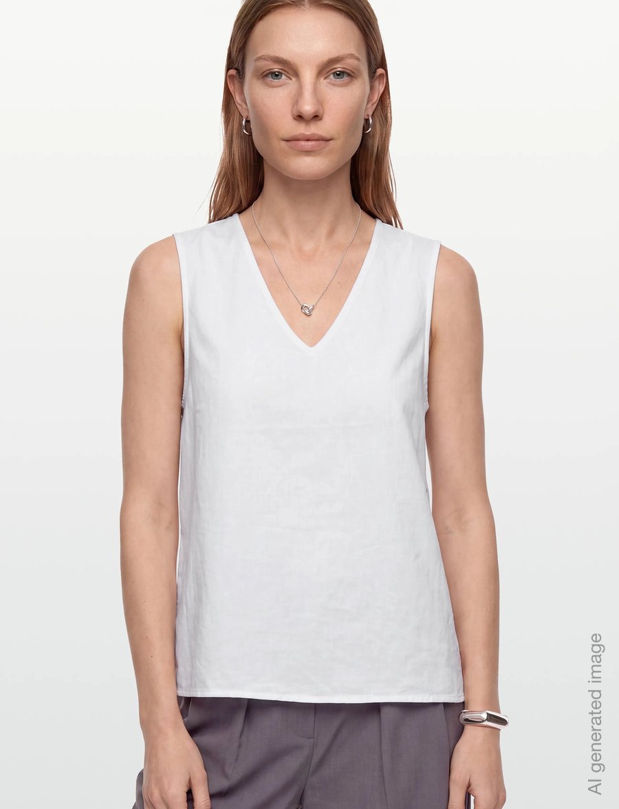 FREE/QUENT - FQLAVA-TOP - Ärmellose tops - brilliant white - 4