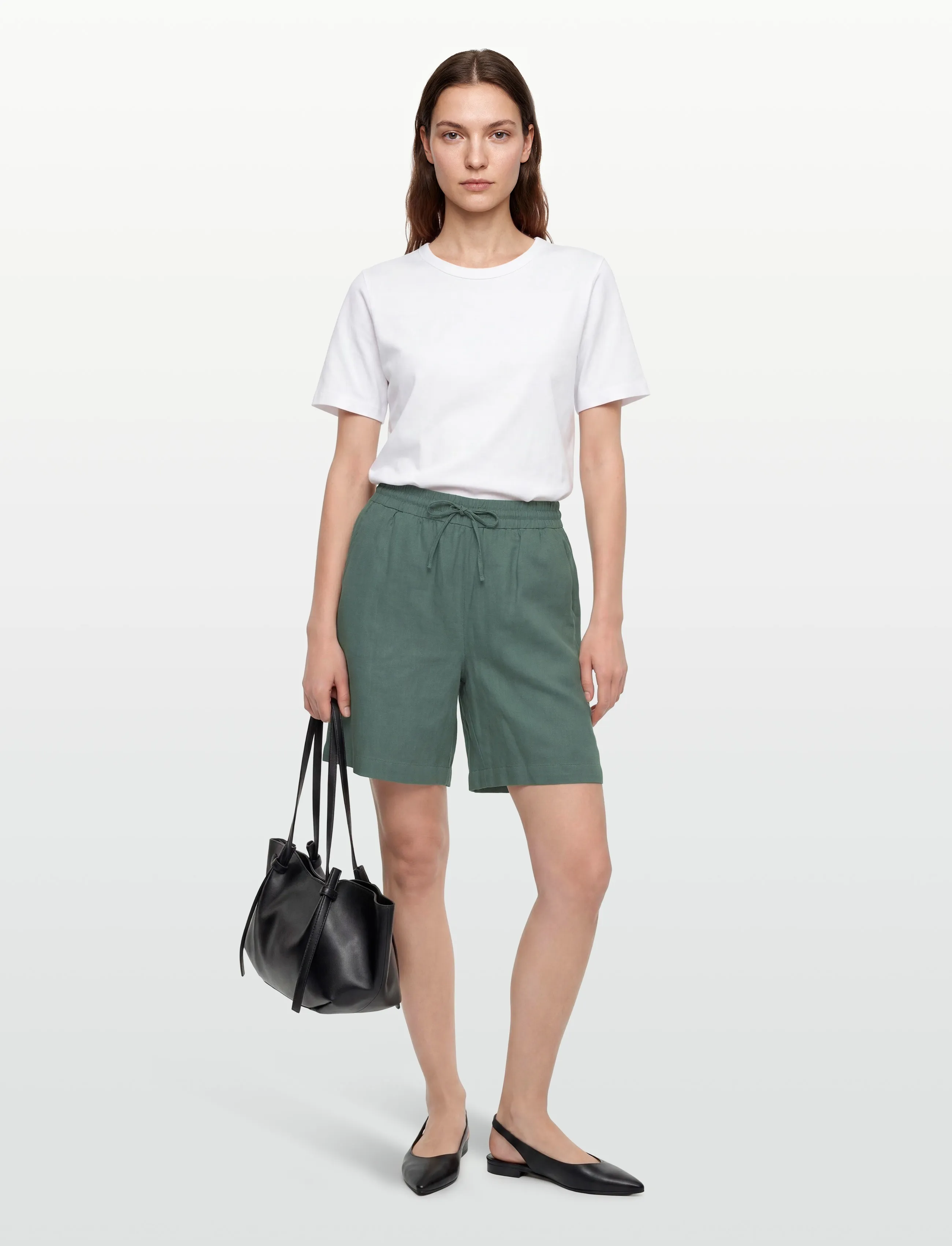 FREE/QUENT Fqlava-Shorts, XS, Green, Shorts > Linen Shorts, Dame