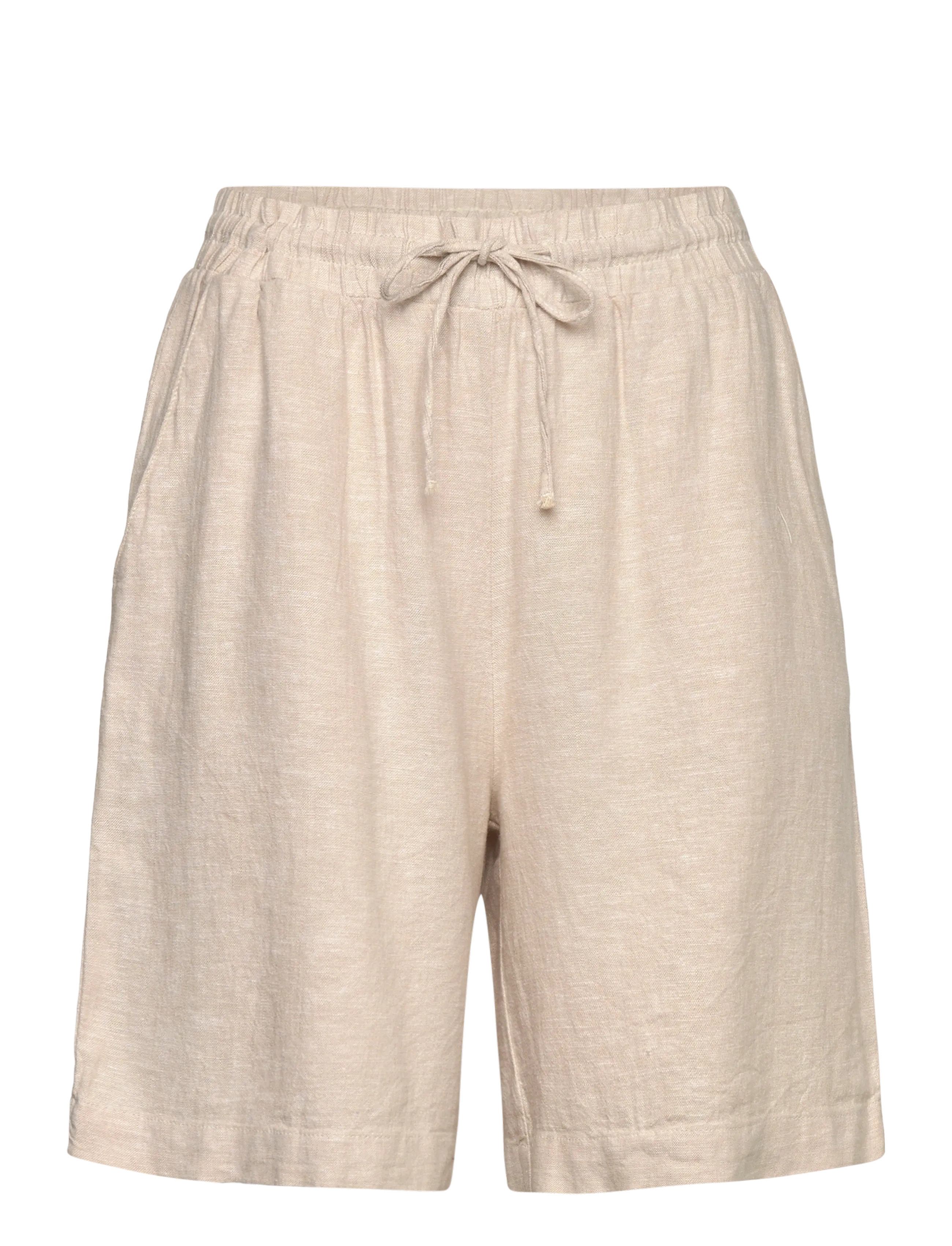 FREE/QUENT FQLAVA-SHORTS - Linen shorts - MOONBEAM MELANGE / cream