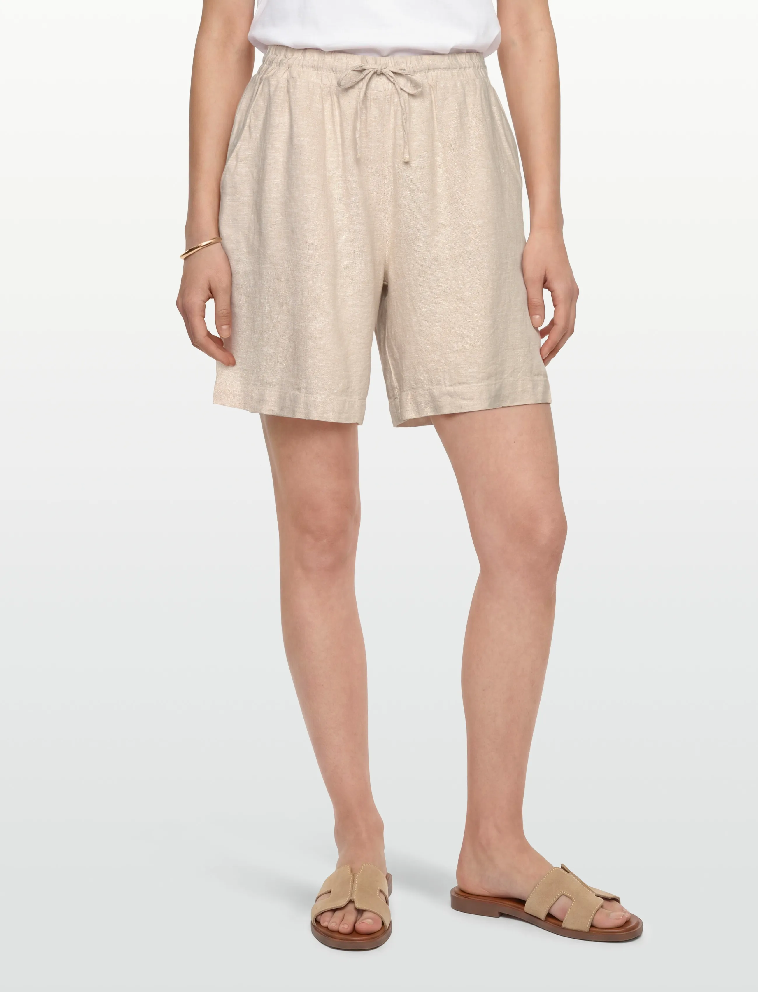 FREE/QUENT - FQLAVA-SHORTS - leinen-shorts - moonbeam melange - 3