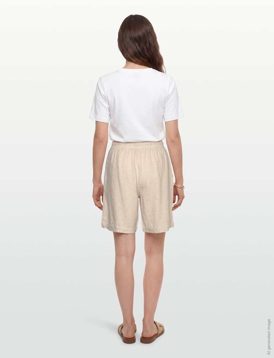 FREE/QUENT - FQLAVA-SHORTS - leinen-shorts - moonbeam melange - 4