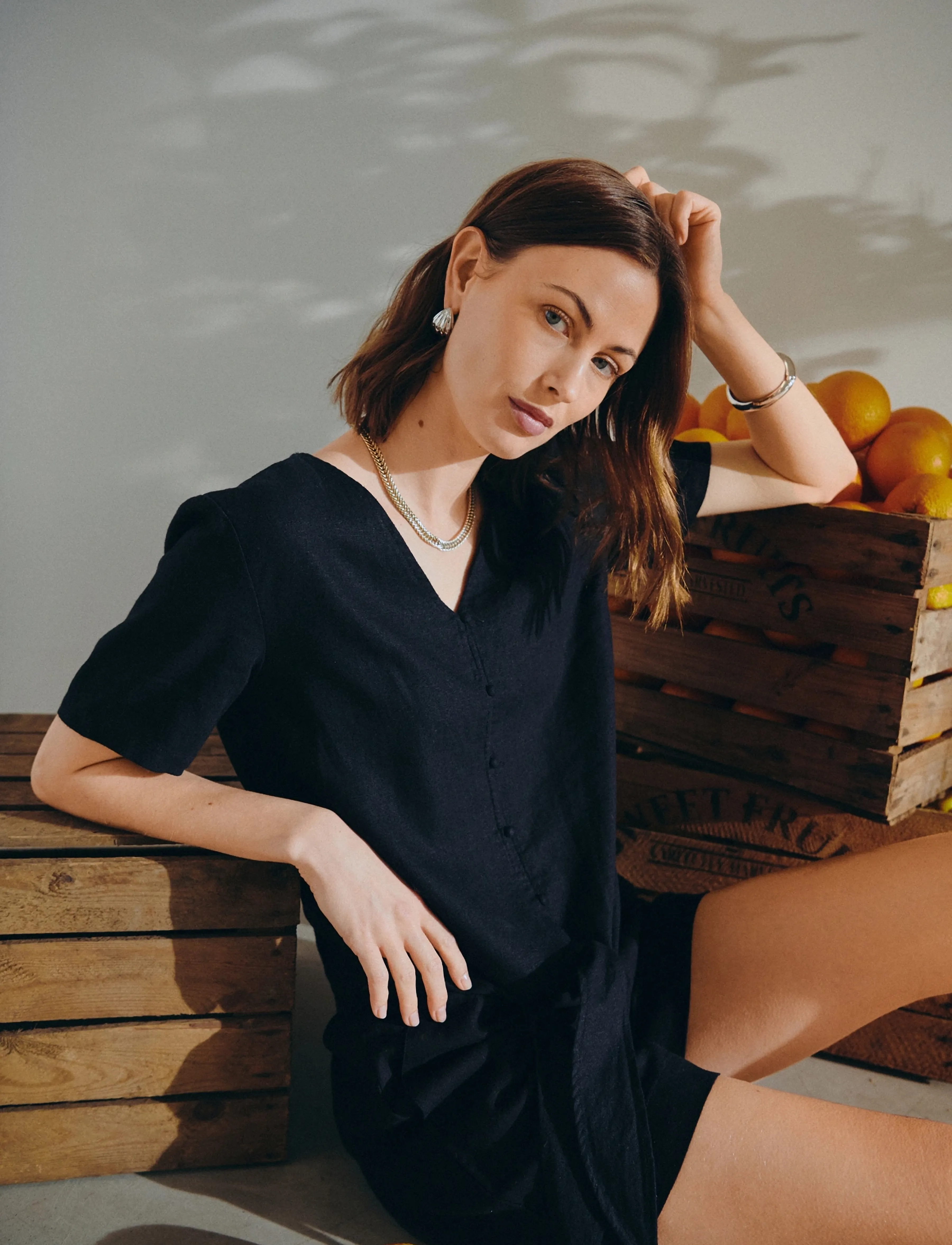 FREE/QUENT Fqlava-Blouse, S, Black, Bluser > Kortærmede, Dame