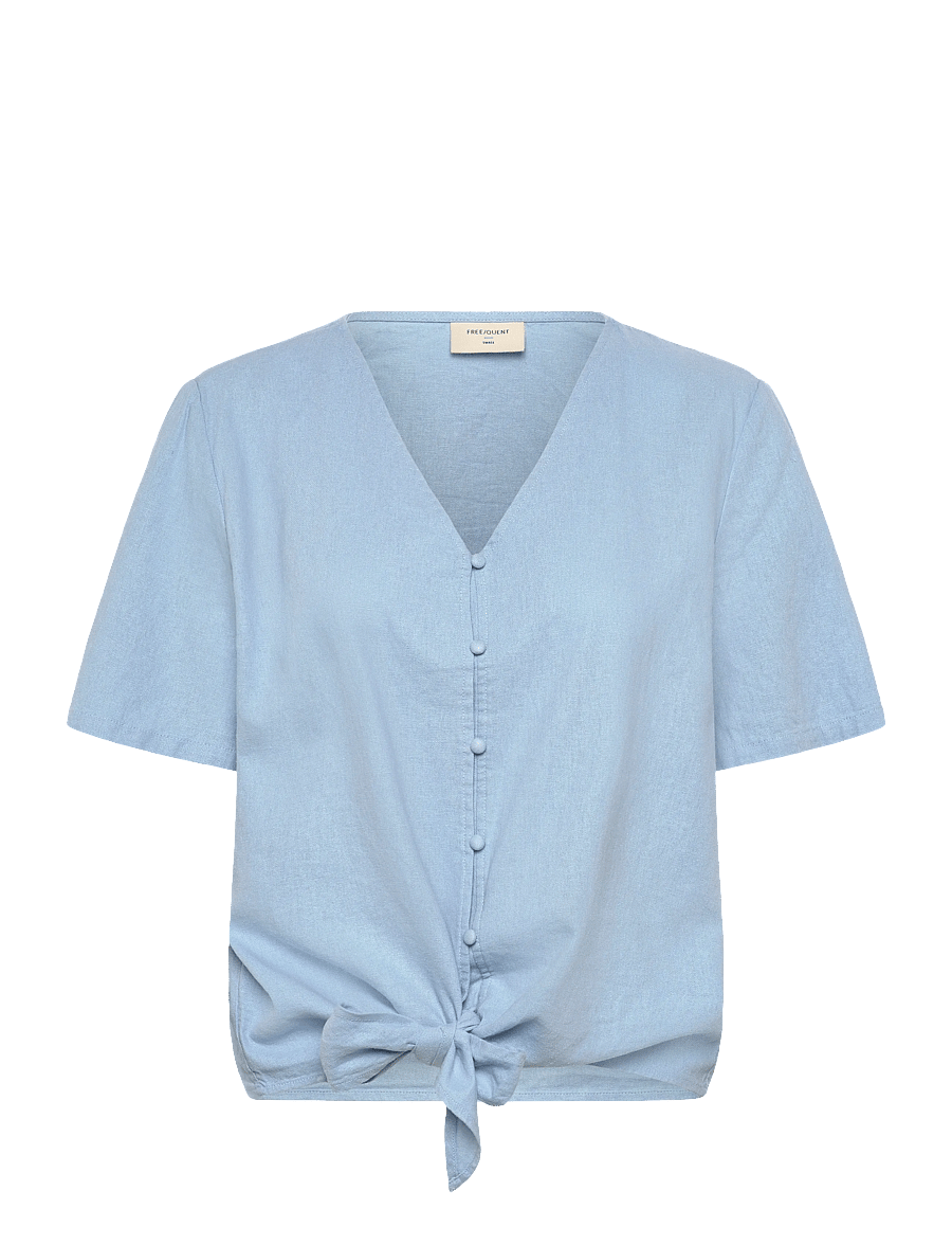 FREE/QUENT - FQLAVA-BLOUSE - kurzärmelige blusen - blue bell - 1