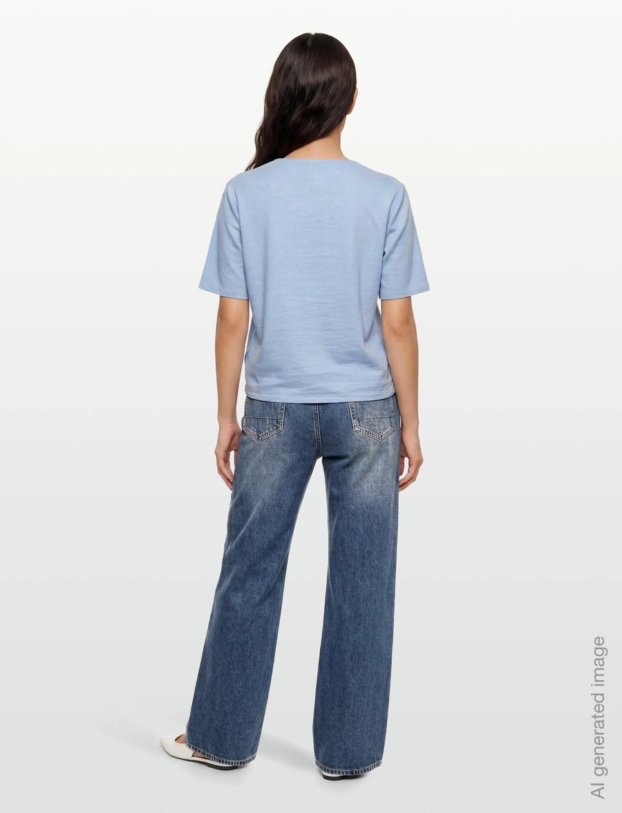 FREE/QUENT - FQLAVA-BLOUSE - kurzärmelige blusen - blue bell - 4