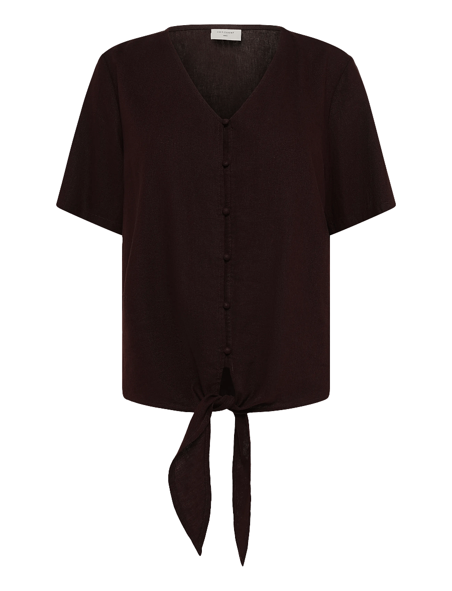FREE/QUENT - FQLAVA-BLOUSE - lühikeste varrukatega pluusid - coffee bean - 0