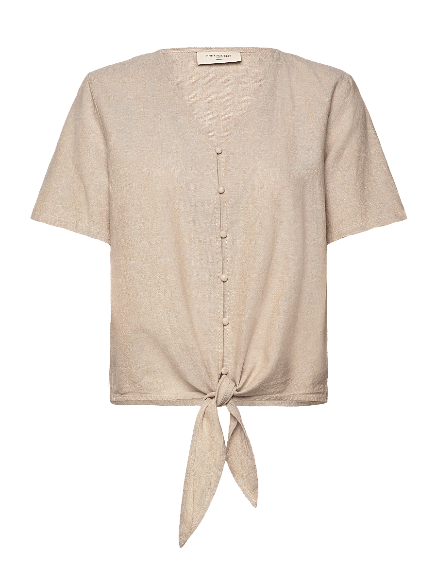 FREE/QUENT - FQLAVA-BLOUSE - kurzärmelige blusen - sand melange - 1