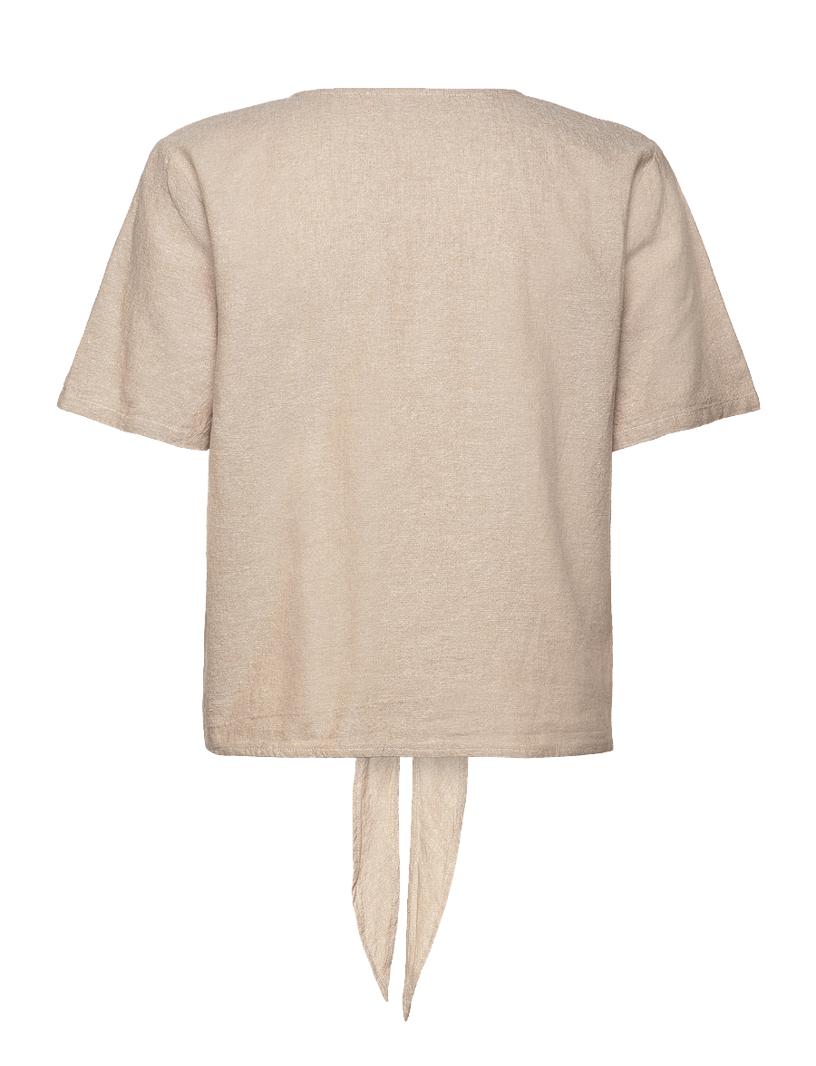 FREE/QUENT - FQLAVA-BLOUSE - kurzärmelige blusen - sand melange - 2