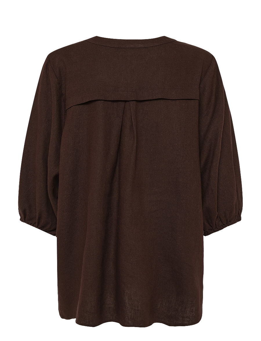 FREE/QUENT - FQLAVA-BLOUSE - hørskjorter - coffee bean - 2