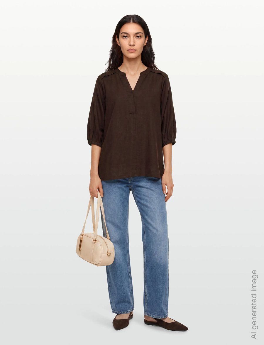 FREE/QUENT - FQLAVA-BLOUSE - hørskjorter - coffee bean - 0