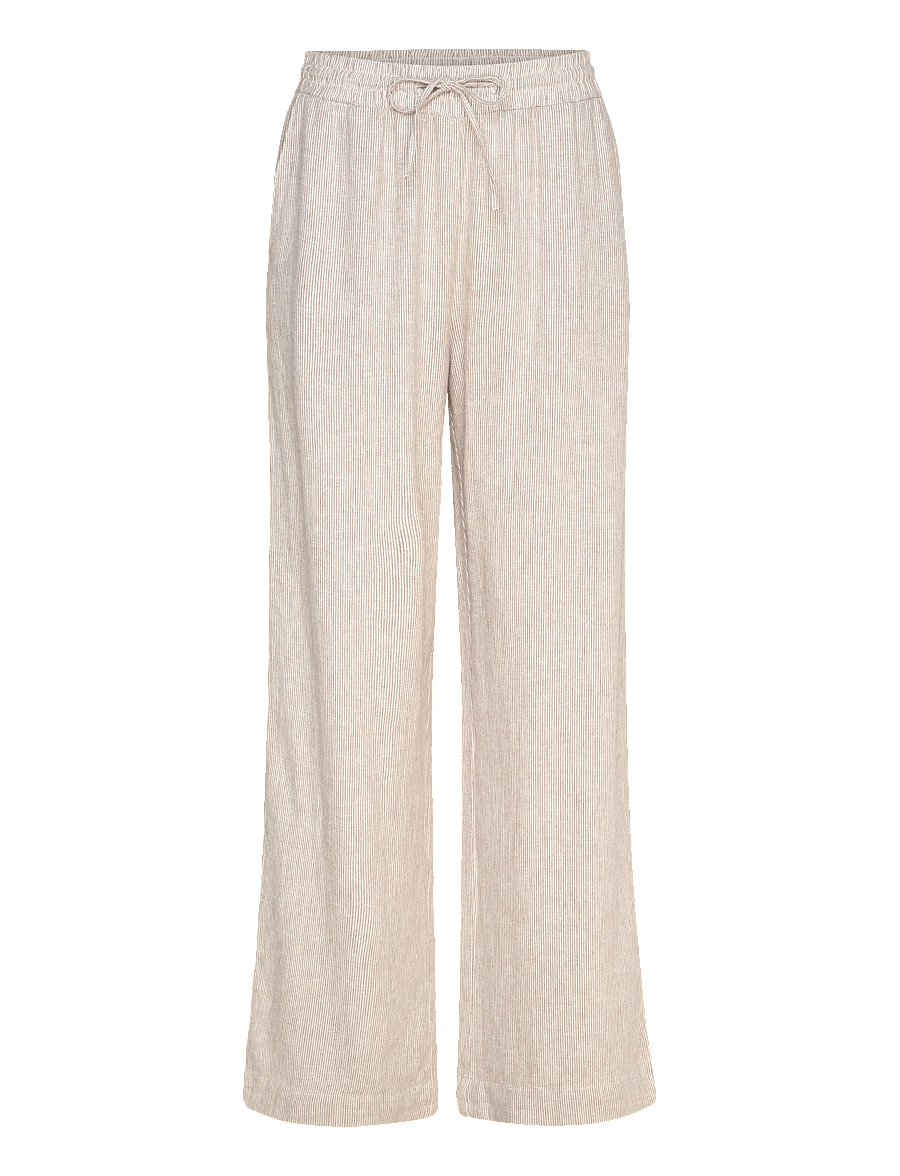 FREE/QUENT - FQLAVA-PANTS - leinenhosen - silver mink w. star off-white - 1