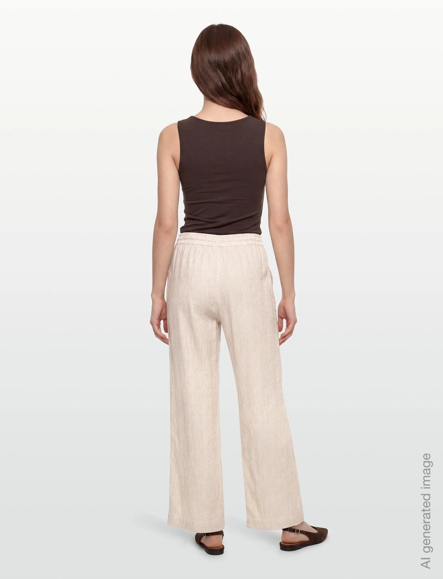 FREE/QUENT - FQLAVA-PANTS - leinenhosen - silver mink w. star off-white - 4