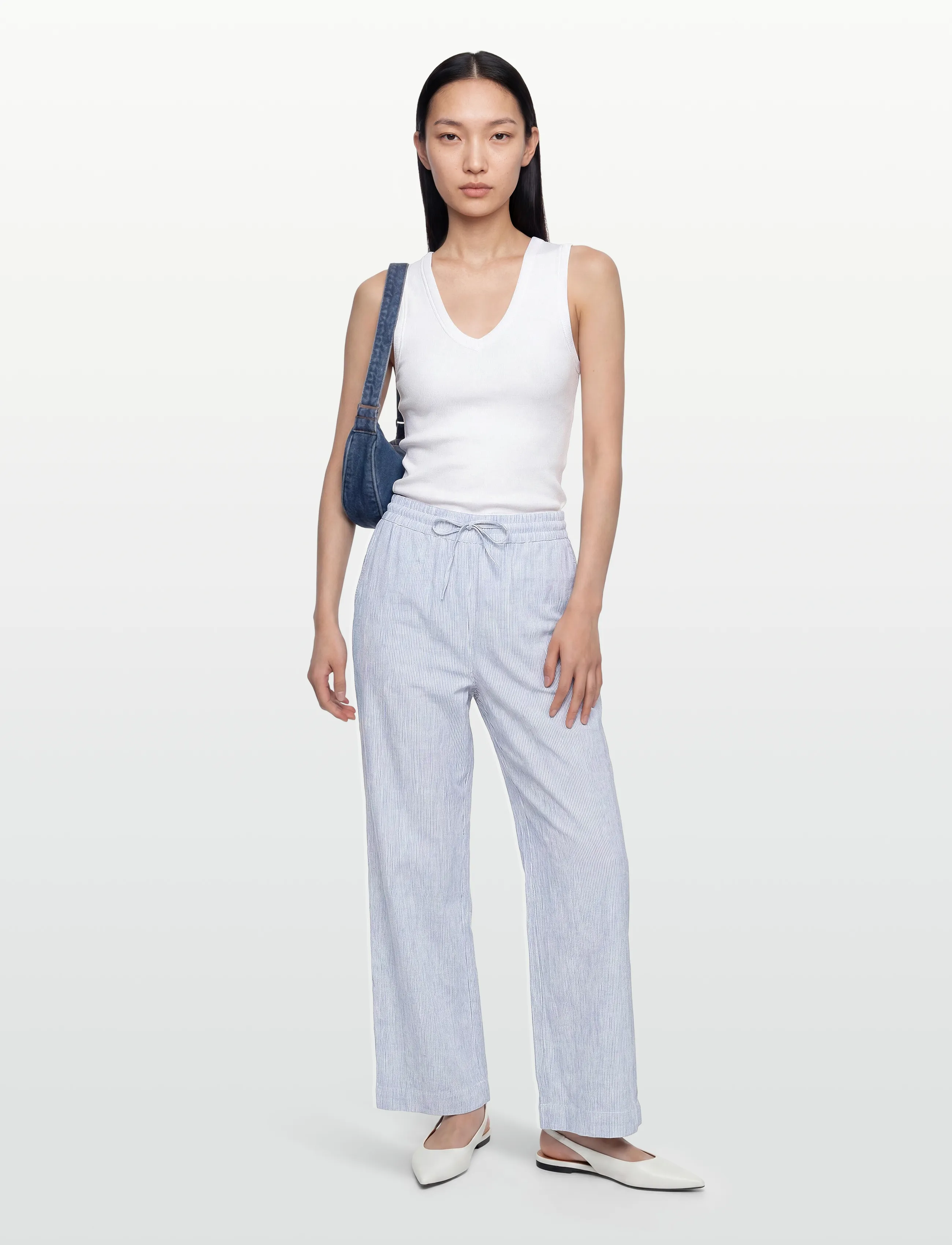 FREE/QUENT FQLAVA-PANTS - Bukser - ULTRAMARINE W. STAR OFF-WHITE / blue