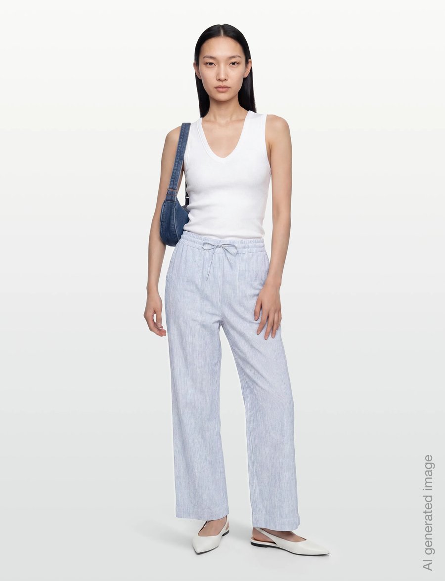 FREE/QUENT - FQLAVA-PANTS - linnebyxor - ultramarine w. star off-white - 0