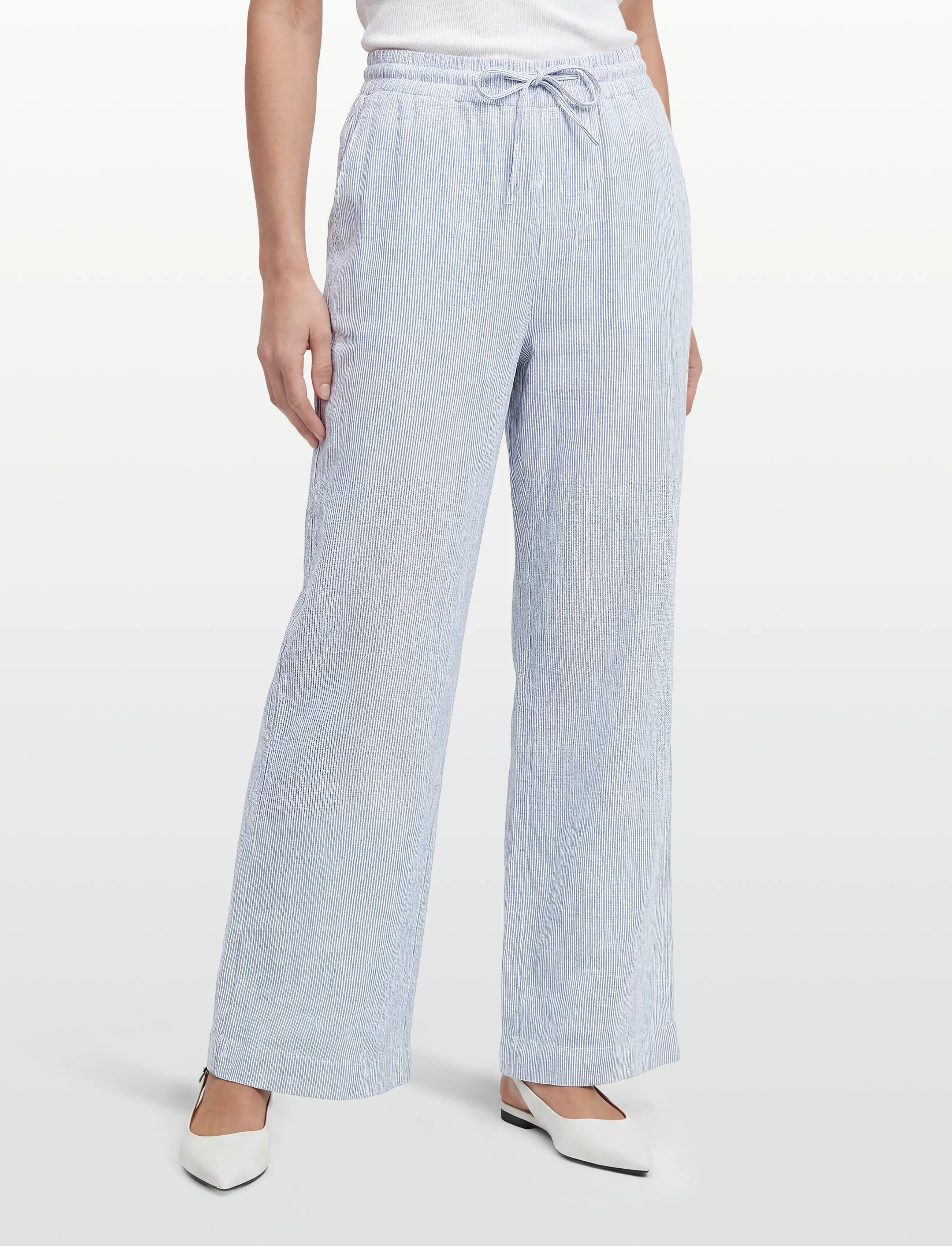 FREE/QUENT - FQLAVA-PANTS - leinenhosen - ultramarine w. star off-white - 3