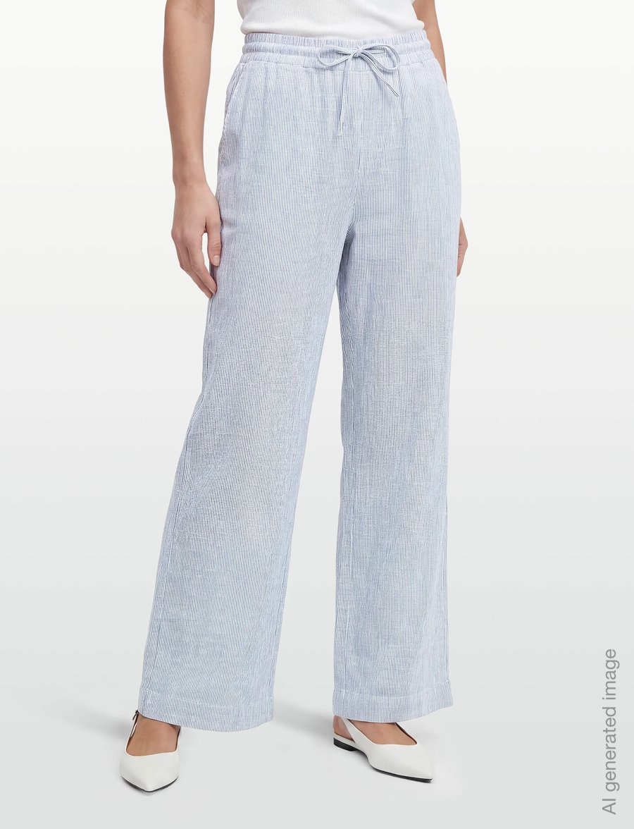 FREE/QUENT - FQLAVA-PANTS - linnebyxor - ultramarine w. star off-white - 3