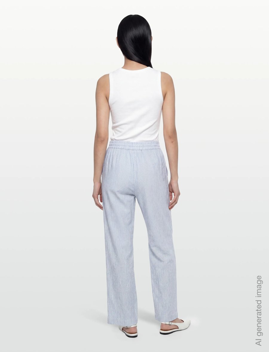 FREE/QUENT - FQLAVA-PANTS - linnebyxor - ultramarine w. star off-white - 4