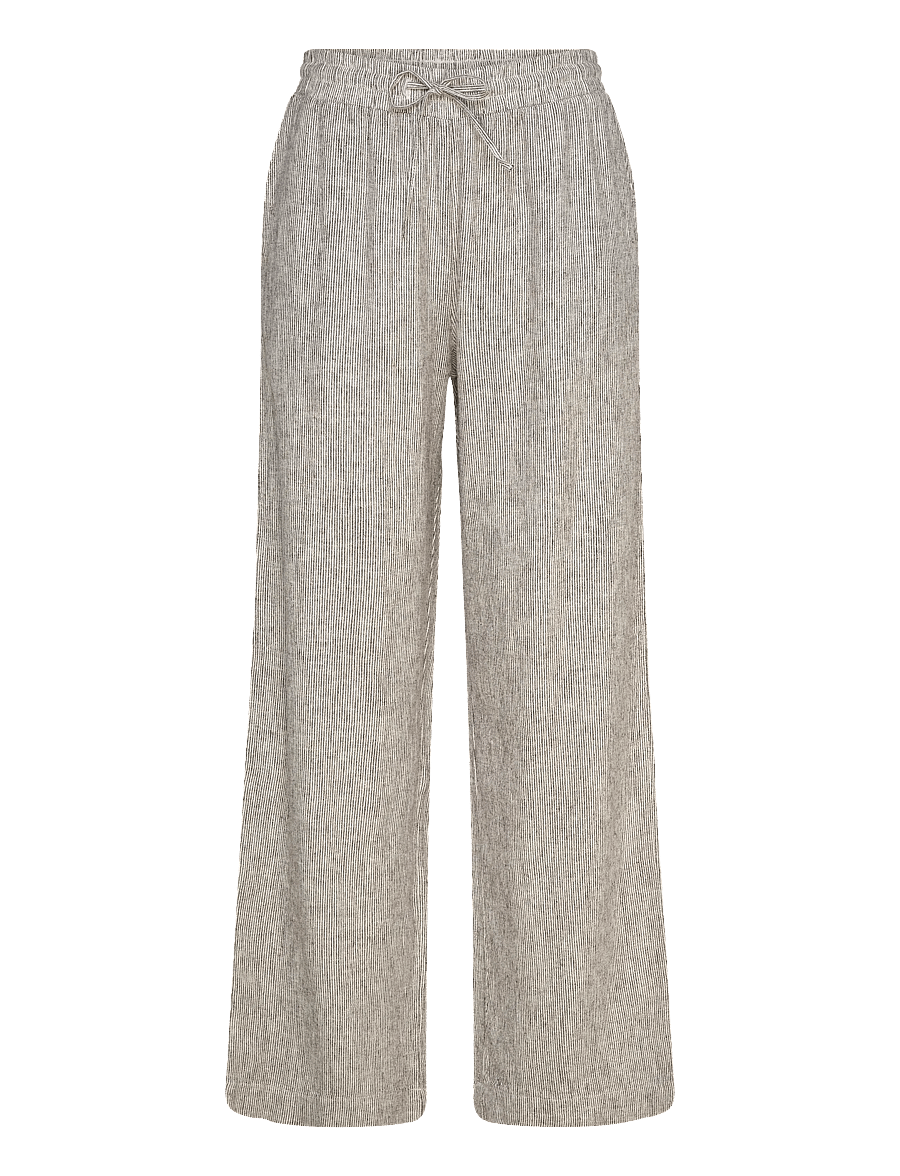 FREE/QUENT - FQLAVA-PANTS - leinenhosen - coffee bean w. star off-white - 1