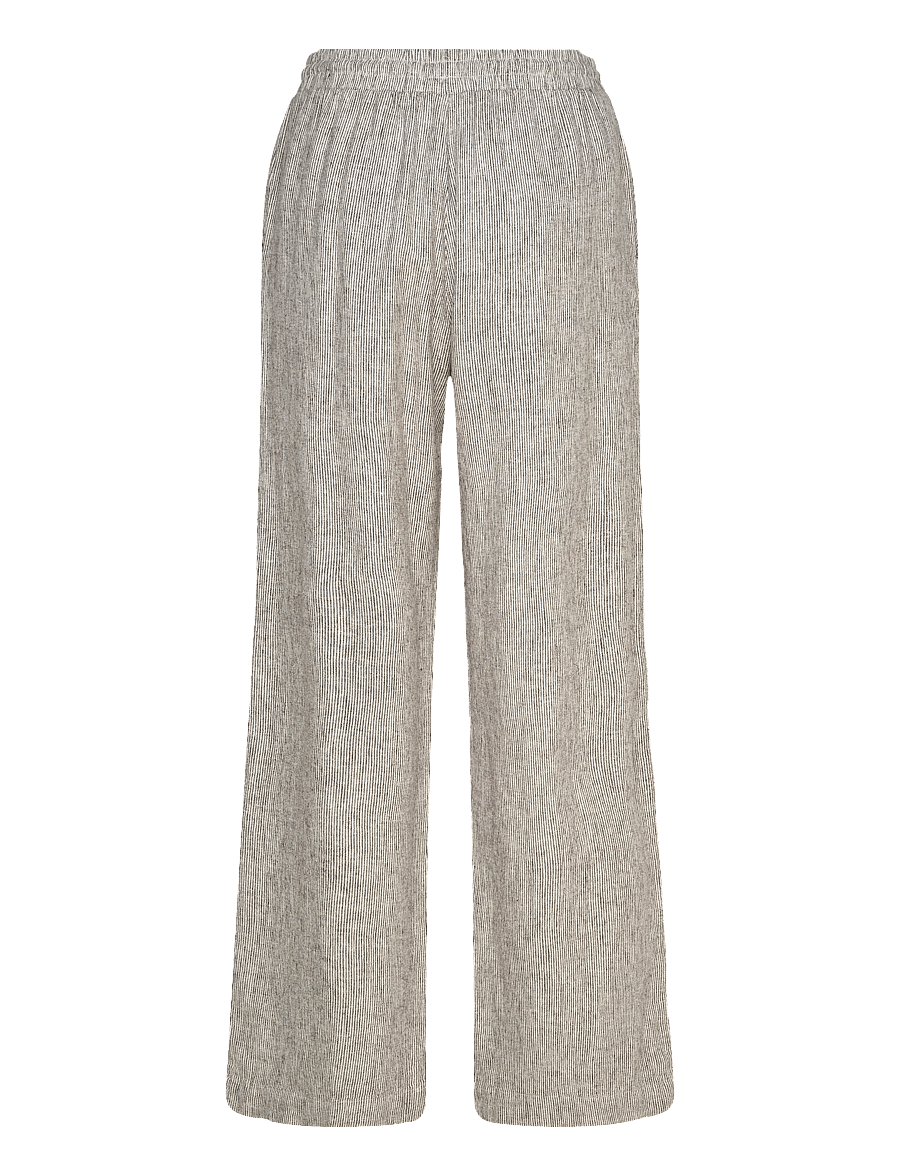 FREE/QUENT - FQLAVA-PANTS - leinenhosen - coffee bean w. star off-white - 2