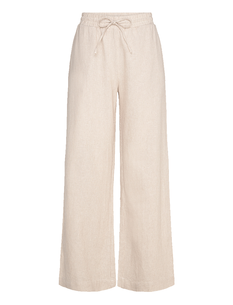 FREE/QUENT - FQLAVA-PANTS - leinenhosen - simply taupe w. off-white - 1
