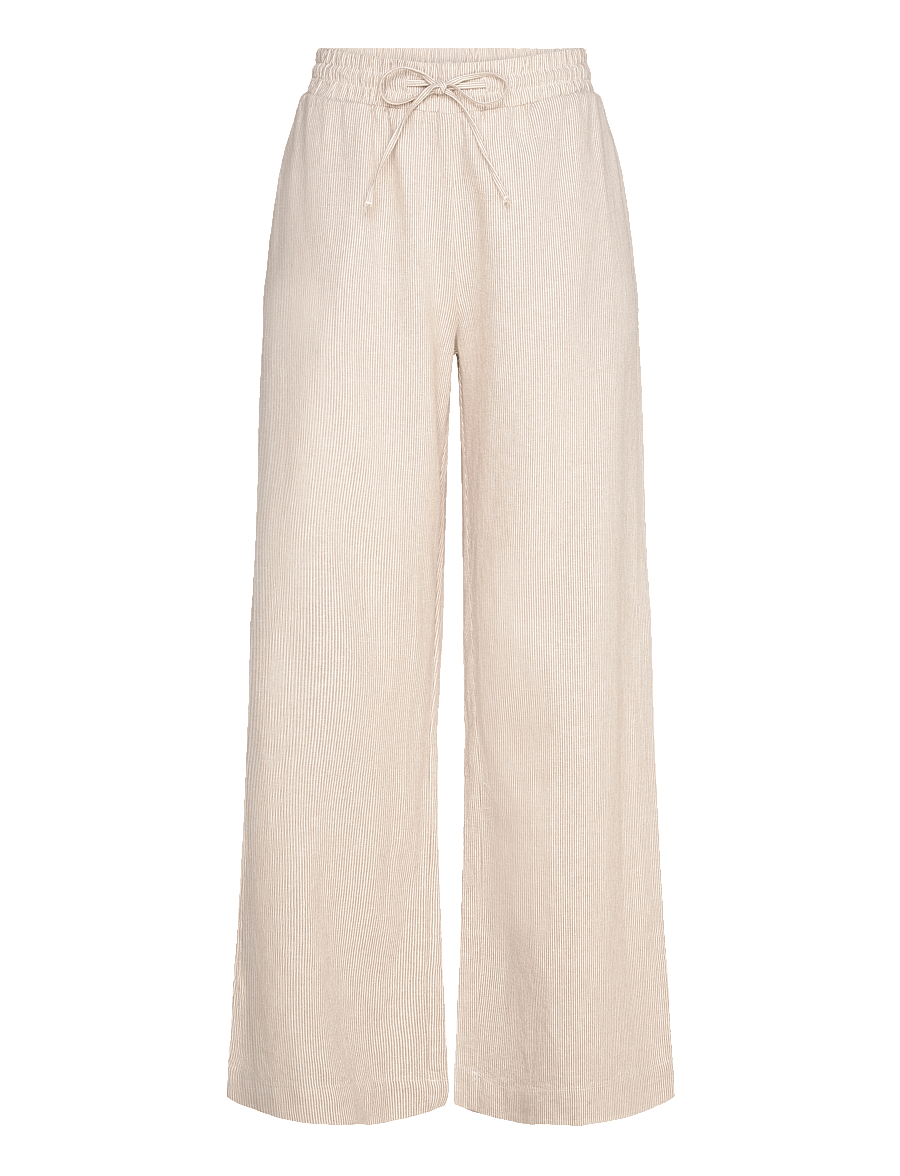 FREE/QUENT - FQLAVA-PANTS - hørbukser - simply taupe w. off-white - 1