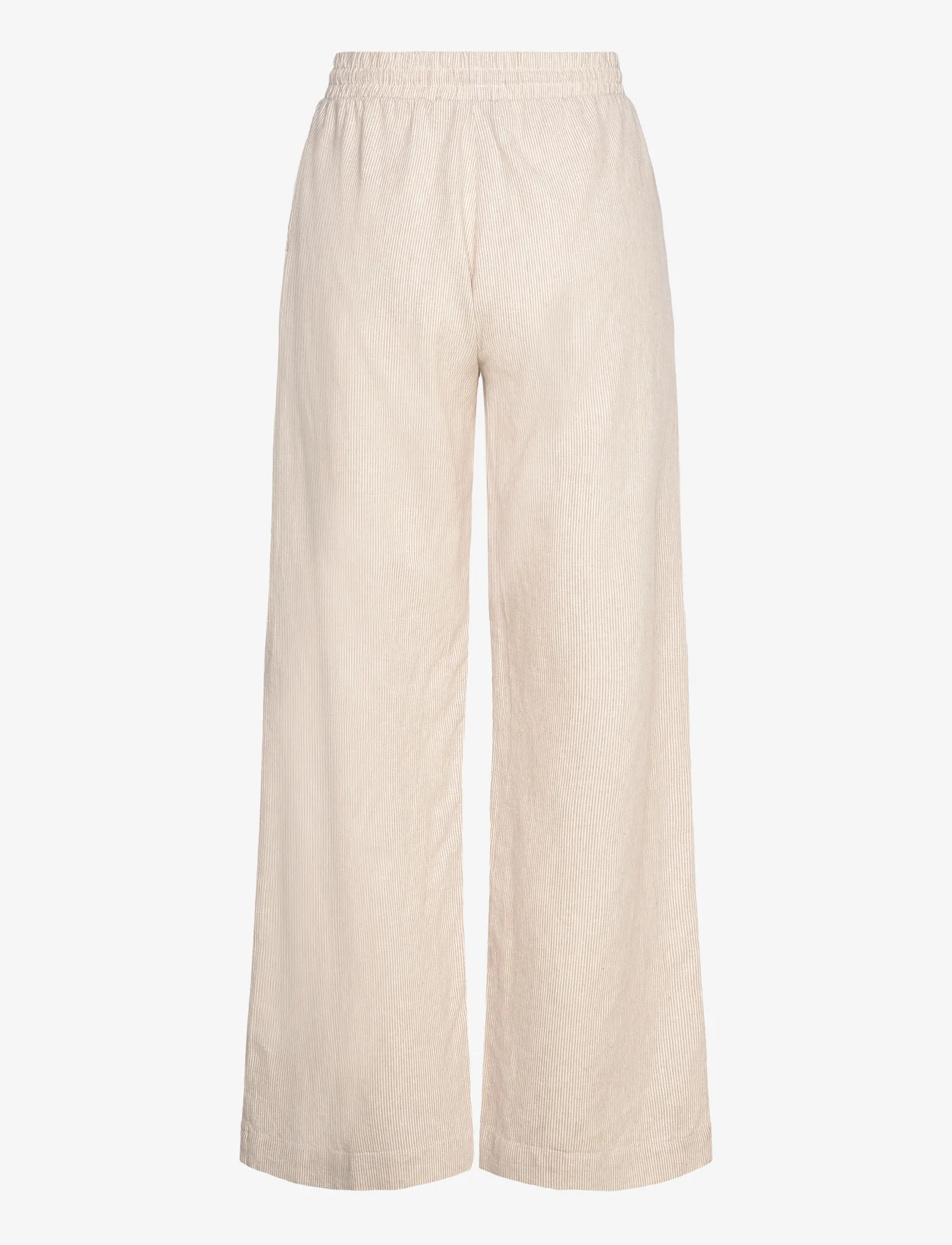 FREE/QUENT - FQLAVA-PANT - spodnie lniane - simply taupe w. off-white - 1