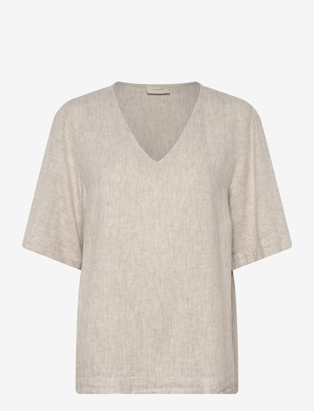 FREE/QUENT - FQLAVA-BLOUSE - kurzämlige blusen - silver mink w. star off-white - 0