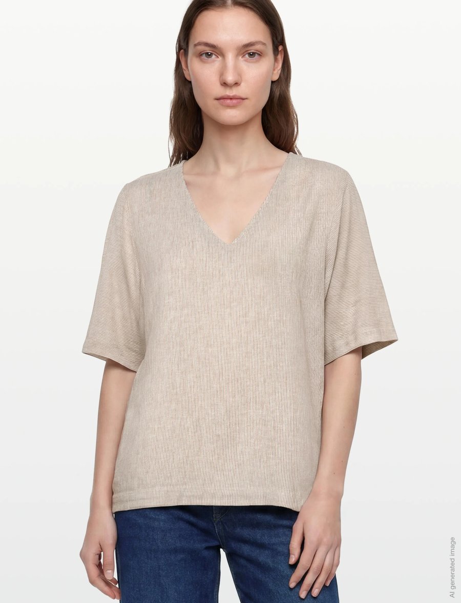 FREE/QUENT - FQLAVA-BLOUSE - kurzärmelige blusen - silver mink w. star off-white - 3