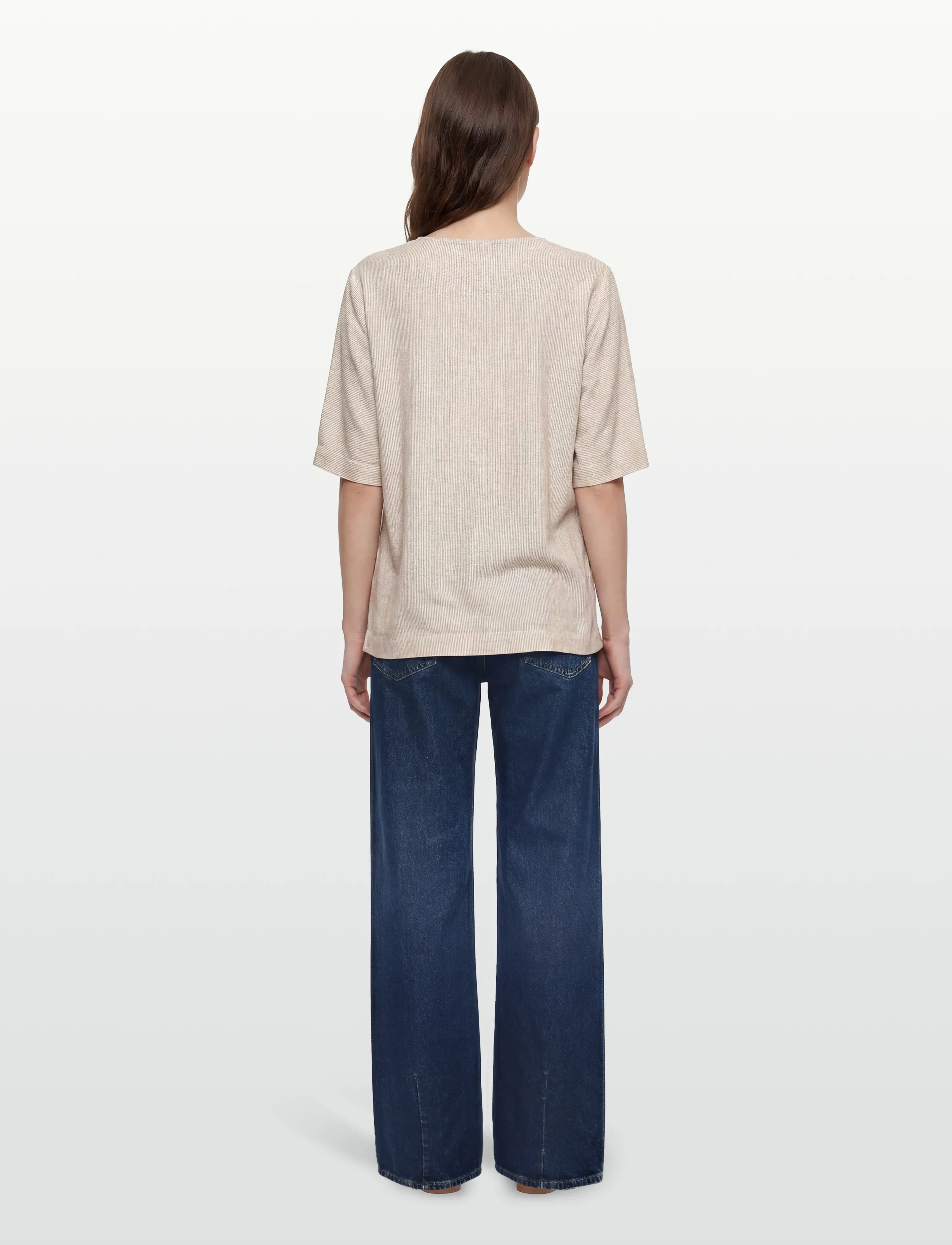 FREE/QUENT - FQLAVA-BLOUSE - kurzärmelige blusen - silver mink w. star off-white - 4