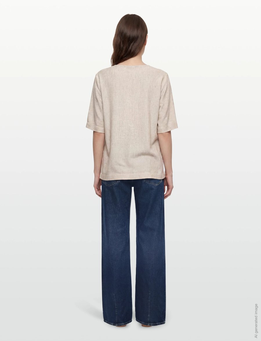 FREE/QUENT - FQLAVA-BLOUSE - kurzärmelige blusen - silver mink w. star off-white - 4