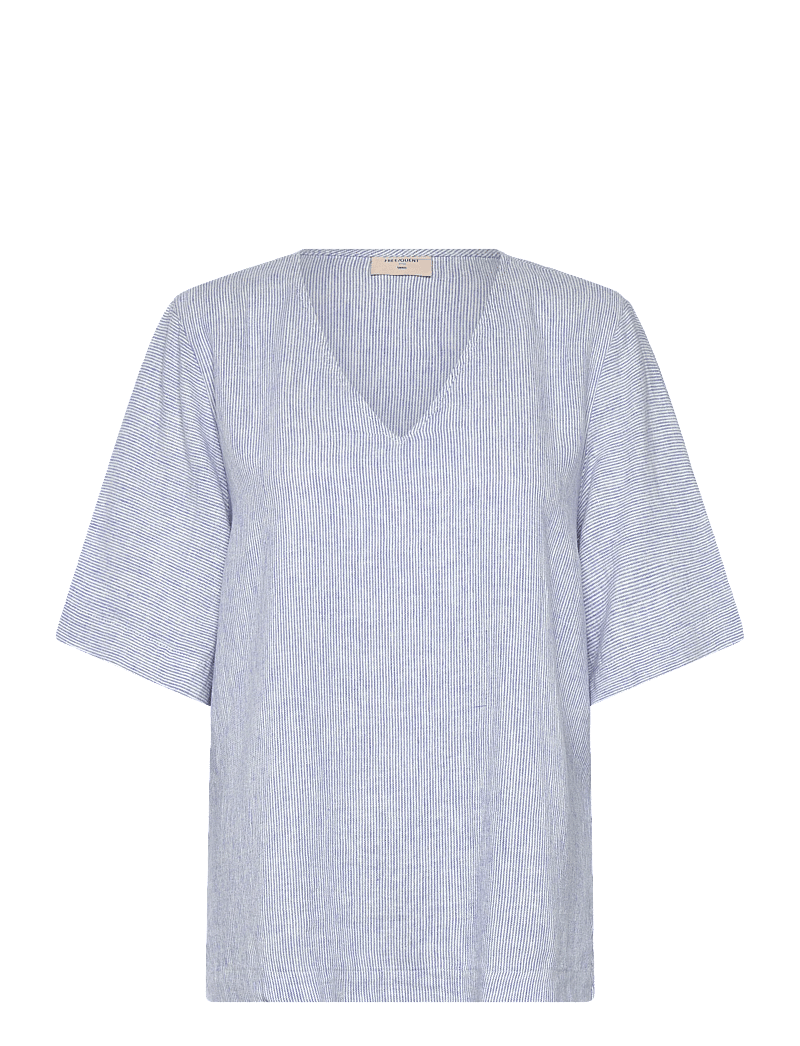 FREE/QUENT - FQLAVA-BLOUSE - kortærmede bluser - ultramarine w. star off-white - 0