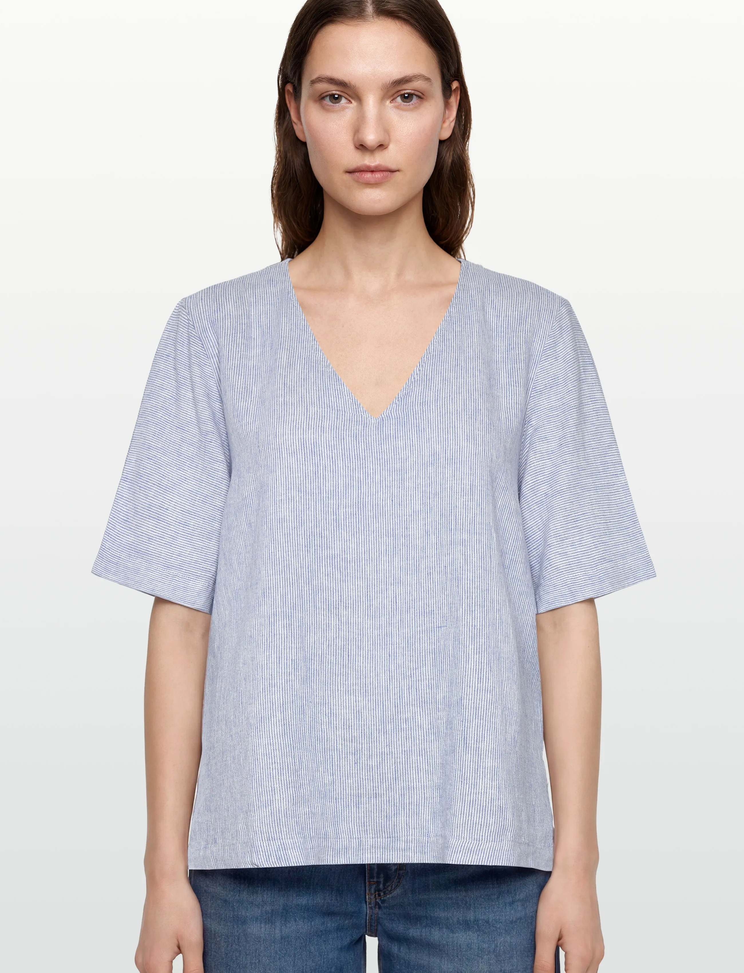 FREE/QUENT - FQLAVA-BLOUSE - kortærmede bluser - ultramarine w. star off-white - 3