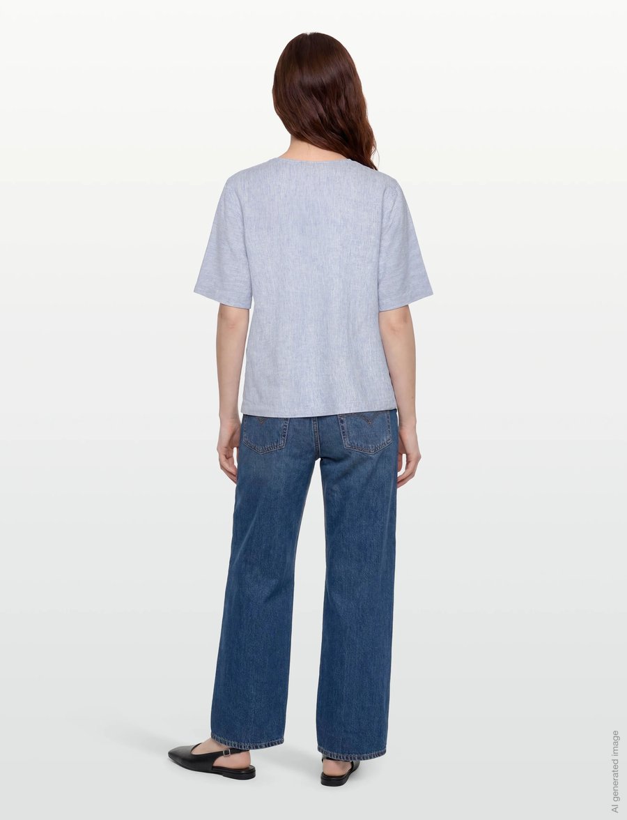 FREE/QUENT - FQLAVA-BLOUSE - kortærmede bluser - ultramarine w. star off-white - 4