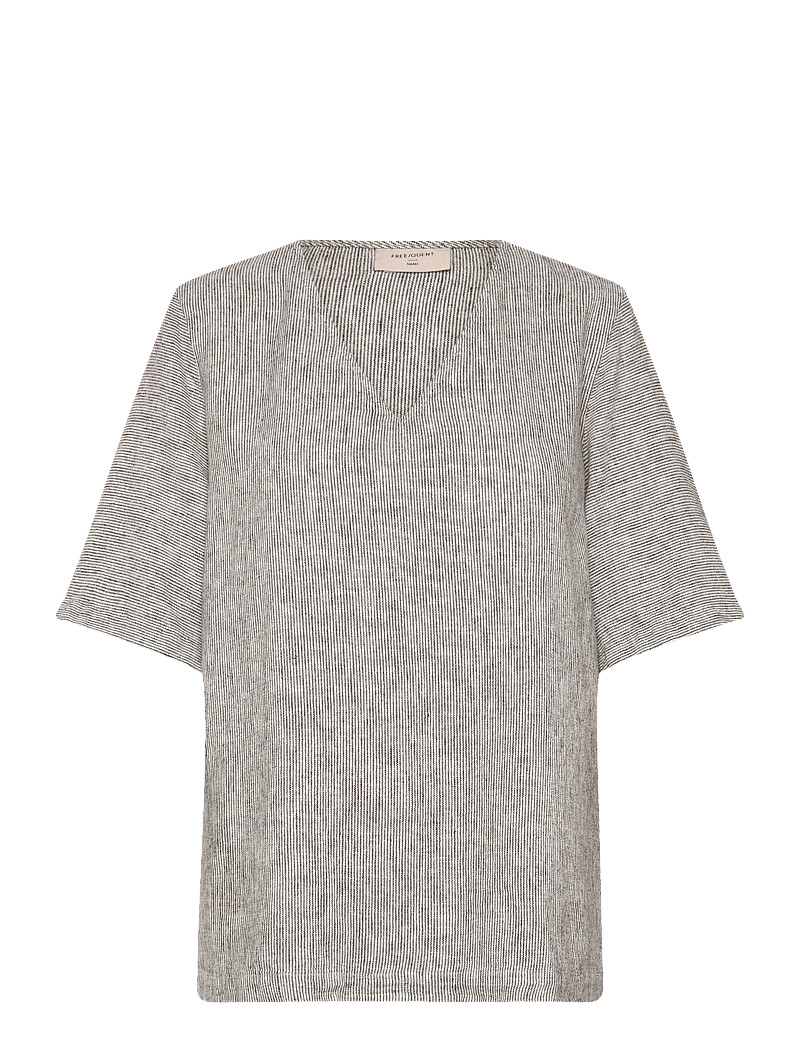 FREE/QUENT - FQLAVA-BLOUSE - kurzämlige blusen - coffee bean w. star off-white - 1