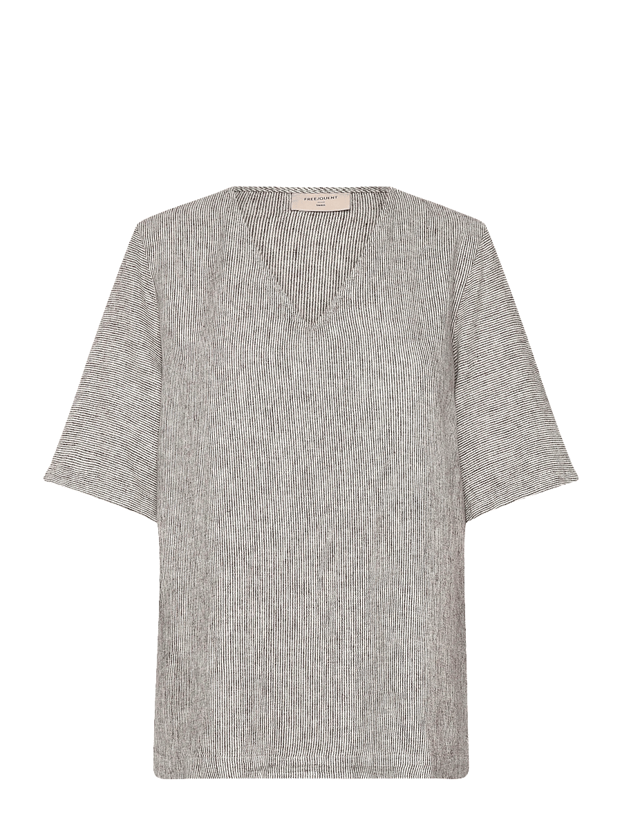 FREE/QUENT - FQLAVA-BLOUSE - blouses à manches courtes - coffee bean w. star off-white - 1