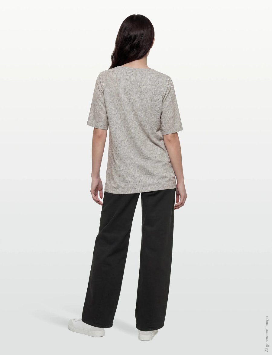 FREE/QUENT - FQLAVA-BLOUSE - blouses à manches courtes - coffee bean w. star off-white - 4