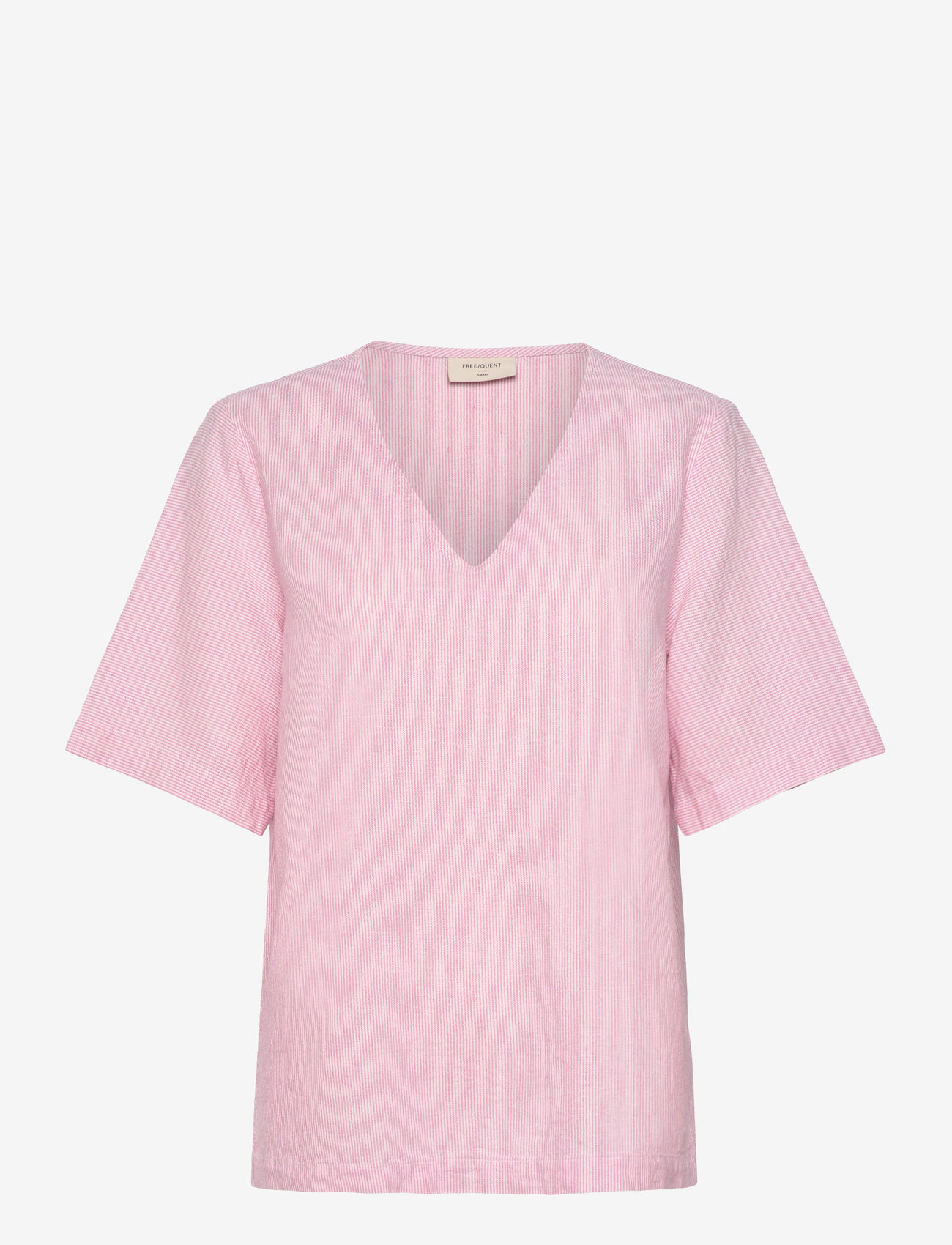 FREE/QUENT - FQLAVA-BLOUSE - lühikeste varrukatega pluusid - off-white w. fuchsia pink - 0